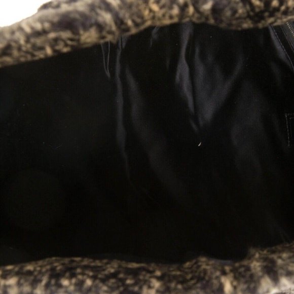 Guaranteed Authentic Fendi Black Brown Merle Fur Leather Strap Tote Bag - Picture 4 of 5